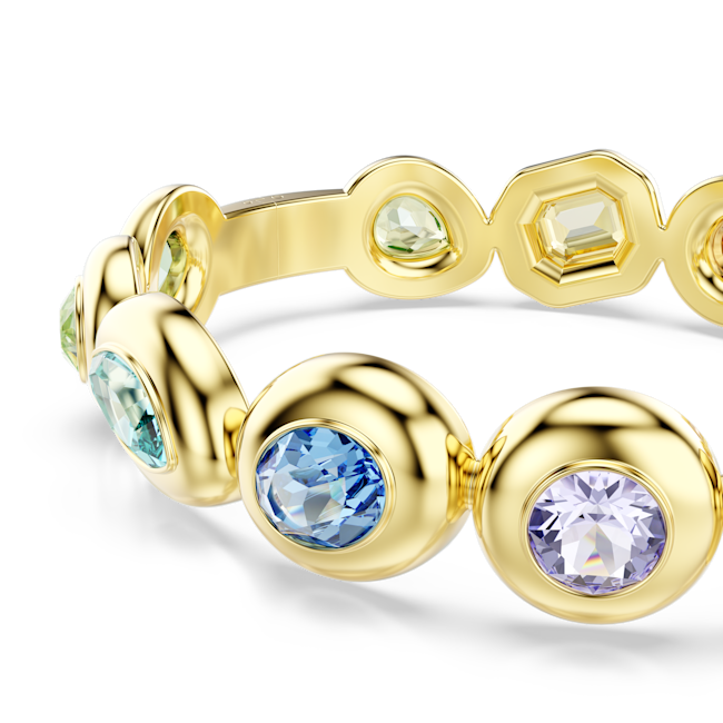 Swarovski Gema Bangle Mixed Cuts Multicolored Gold-Tone