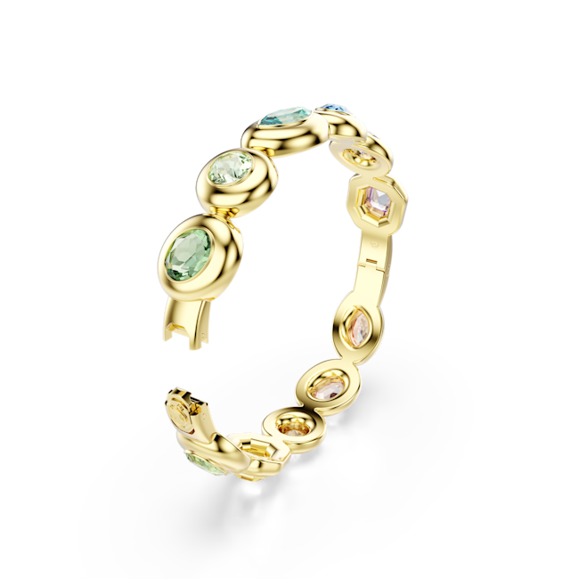 Swarovski Gema Bangle Mixed Cuts Multicolored Gold-Tone