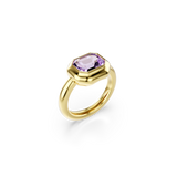 Swarovski Gema Motif Ring Set (3) Multicolored Gold-Tone Gold ring with a purple gemstone