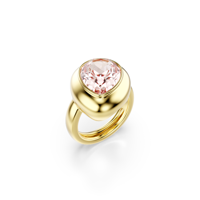 Swarovski Gema Motif Ring Set (3) Multicolored Gold-Tone Gold ring with a pink gemstone 