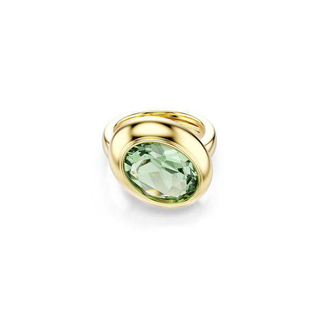 Swarovski Gema Motif Ring Set (3) Multicolored Gold-Tone Gold ring with a green gemstone 