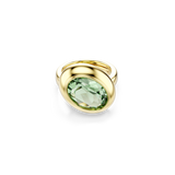 Swarovski Gema Motif Ring Set (3) Multicolored Gold-Tone Gold ring with a green gemstone 
