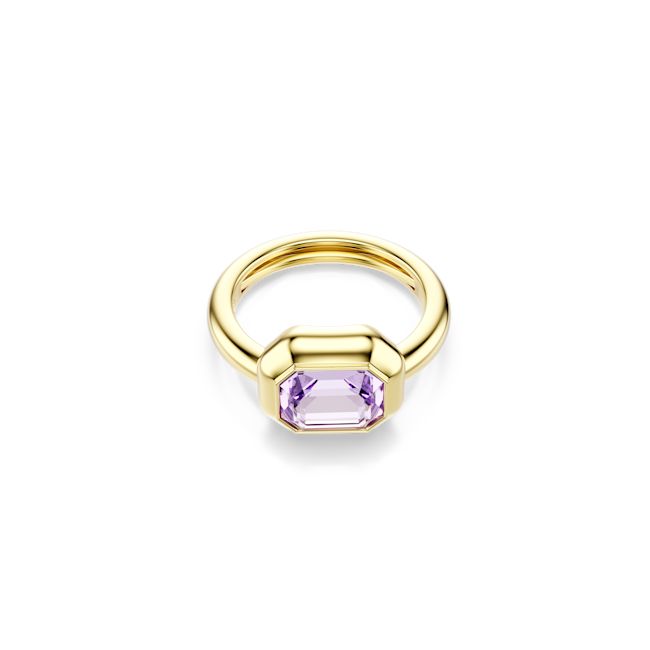Swarovski Gema Motif Ring Set (3) Multicolored Gold-Tone Gold ring with a pink gemstone 