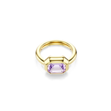 Swarovski Gema Motif Ring Set (3) Multicolored Gold-Tone Gold ring with a pink gemstone 