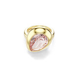 Swarovski Gema Motif Ring Set (3) Multicolored Gold-Tone Gold ring with a pink gemstone 