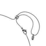 Swarovski Matrix Necklace Gradient Of Round Cuts Close-up of a silver necklace with clasp on a white background