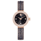 Swarovski Matrix Pearl Bangle Watch Swiss Made Crystal Luxury watch with black dial and rose gold case 