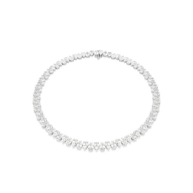 Swarovski Matrix Tennis Necklace Pear Cut White Rhodium