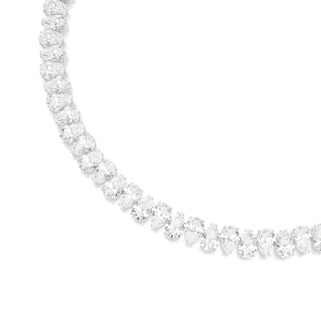 Swarovski Matrix Tennis Necklace Pear Cut White Rhodium