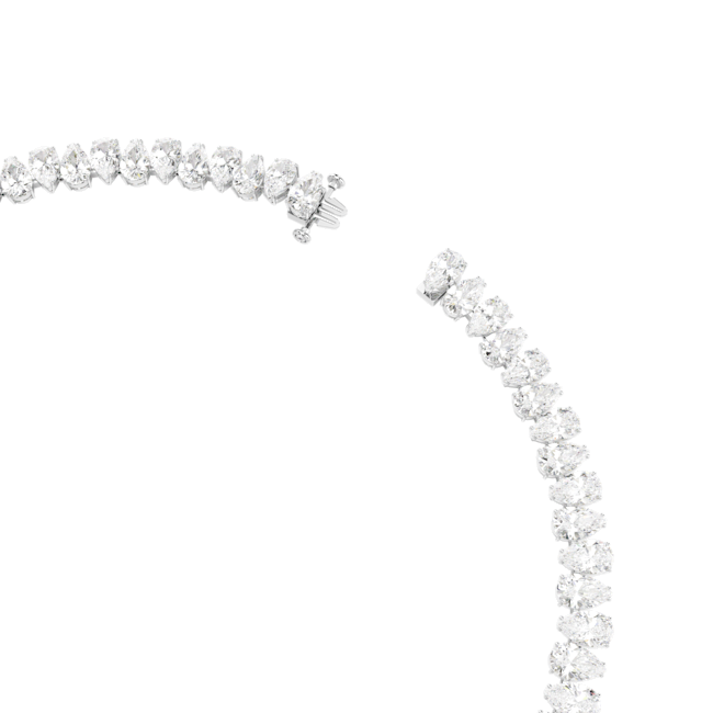 Swarovski Matrix Tennis Necklace Pear Cut White Rhodium