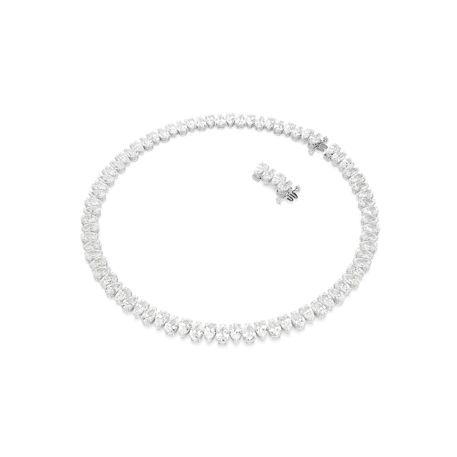 Swarovski Matrix Tennis Necklace Pear Cut White Rhodium
