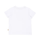 T-Shirt only back view of the Alviero Martini Kids White Graphic T-Shirt & Black Geo Bermuda Set. Shop the Collection Now Online at Blue Salon Qatar.