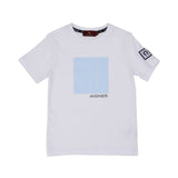 T-shirt only Front view of the Aigner Kids boys white t-shirt blue bermuda shorts set cotton outfit Shop the Latest Online