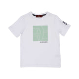 T-shirt only Front view of the Aigner Kids boys white t-shirt green bermuda shorts set cotton outfit Shop the Latest Online