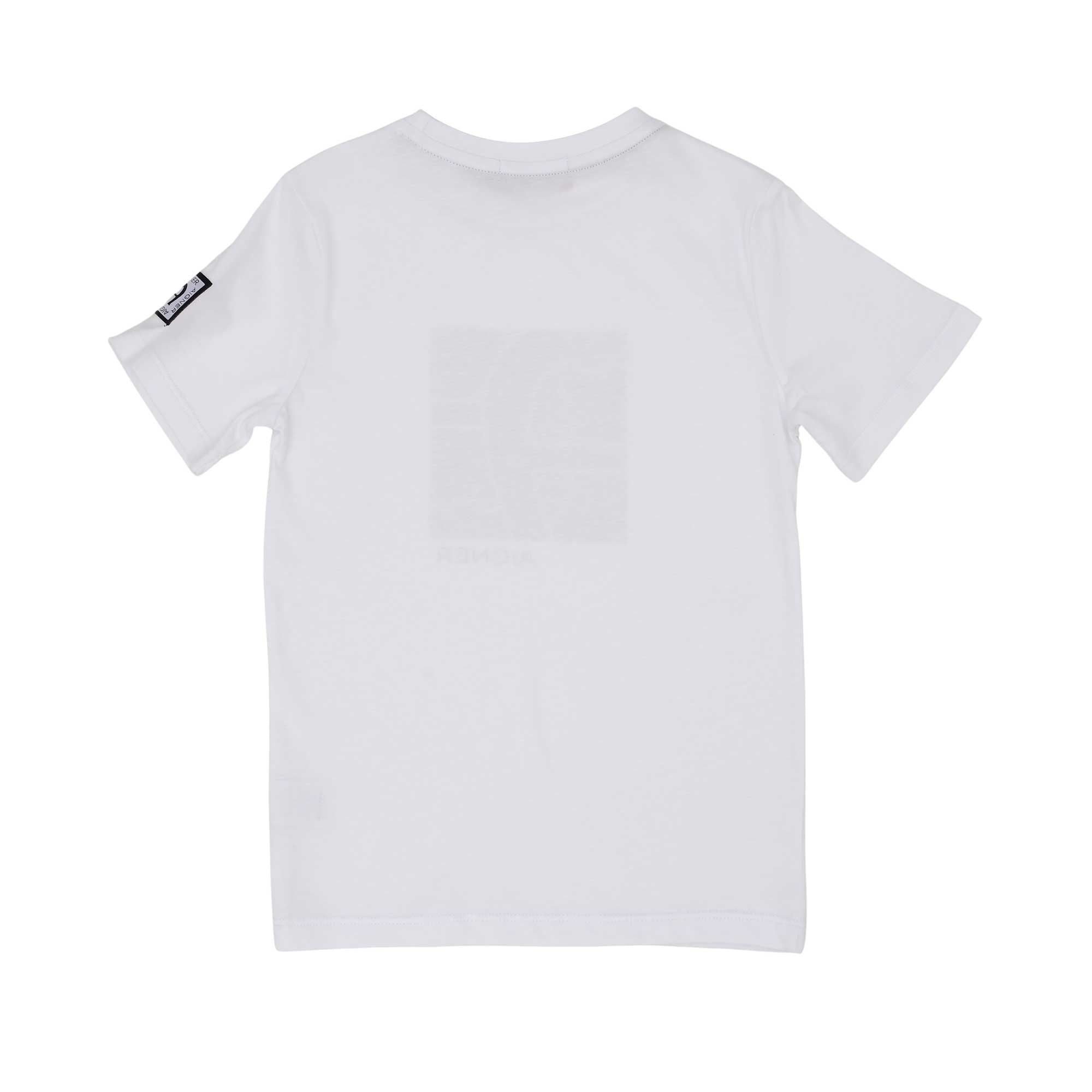 T-shirt only back view of the Aigner Kids boys white t-shirt beige bermuda shorts set cotton outfit Shop the Latest Online