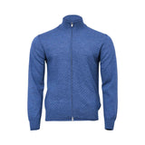 Tombolini Men's Blue Zip-Up Knit Sweater