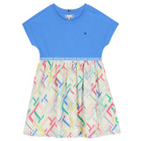 Tommy Hilfiger Kids Girls Blue & Ivory Logo Dress