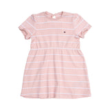 Tommy Hilfiger Kids Baby Girl's Dress w. Bloomers - Rib - Whimsy Pink/White Strip