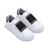 Tommy Hilfiger Kids Boy's White & Blue Logo Sneaker