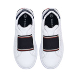 Tommy Hilfiger Kids Boy's White & Blue Logo Sneaker