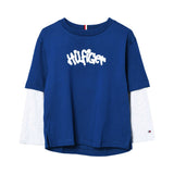 Tommy Hilfiger Kids Boy's Blue Long Sleeve T-Shirt