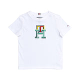 Tommy Hilfiger Kids Boy's/ Baby Boy's TH Monogram White Embroidery T-Shirt