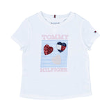Tommy Hilfiger Kids Girl's White Logo T-Shirt