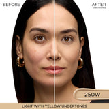 A creamy swatch of light bisque concealer with yellow undertones.
