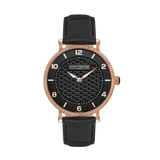 Saint Honore Trocadero Men's Black Dial Black Leather Starp Watch
