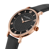 Saint Honore Trocadero Men's Black Dial Black Leather Starp Watch