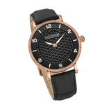 Saint Honore Trocadero Men's Black Dial Black Leather Starp Watch