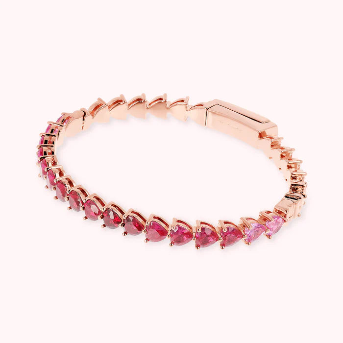 Bronzallure Rigid Two-Tone Tennis Bracelet With Cubic Zirconia Hea