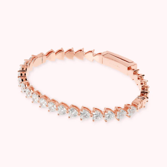 Bronzallure Rigid Two-Tone Tennis Bracelet With Cubic Zirconia Hea