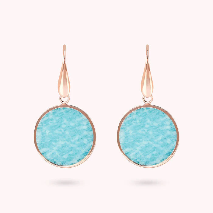Bronzallure Earring With Medium Disc In Natural Stone
