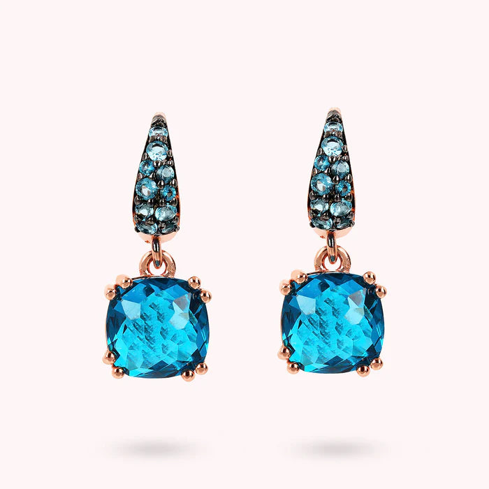 Bronzallure Earrings With Nano Square Crystal And Pave
