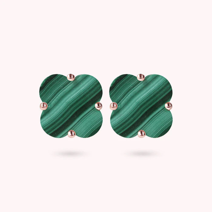 Bronzallure Earring With Medium Disc In Natural Stone
