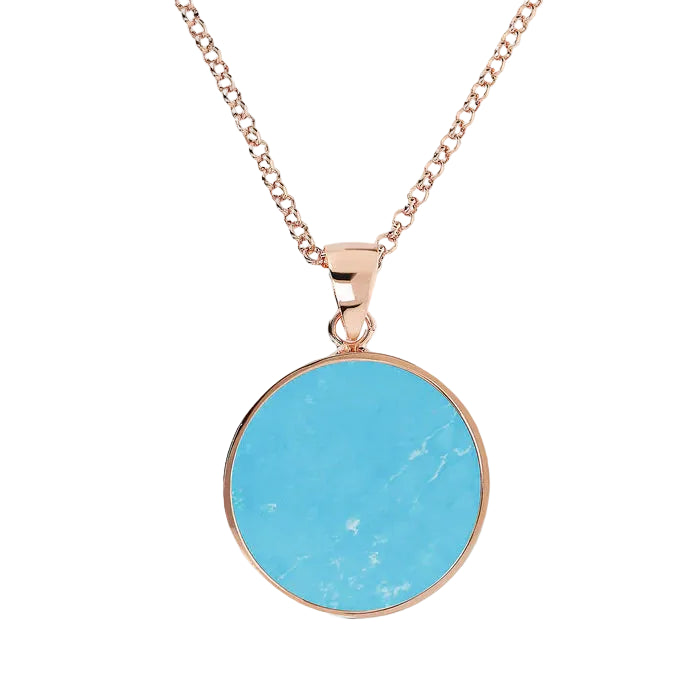 Bronzallure Necklace With Medium Disc In Natural Stone 41