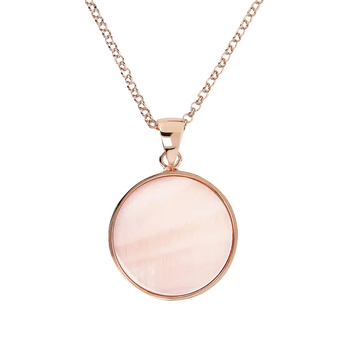 Bronzallure Necklace With Medium Disc In Natural Stone 41