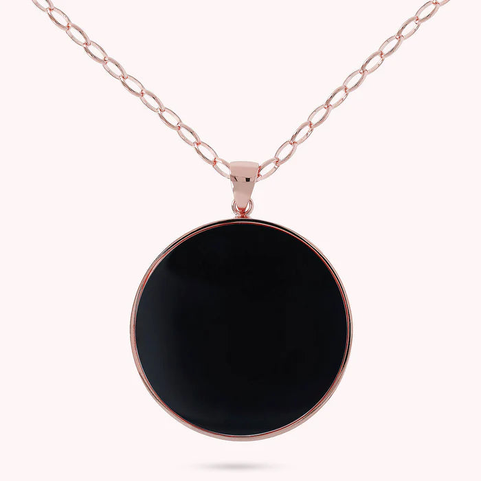 Bronzallure Necklace With Medium Disc In Natural Stone 91