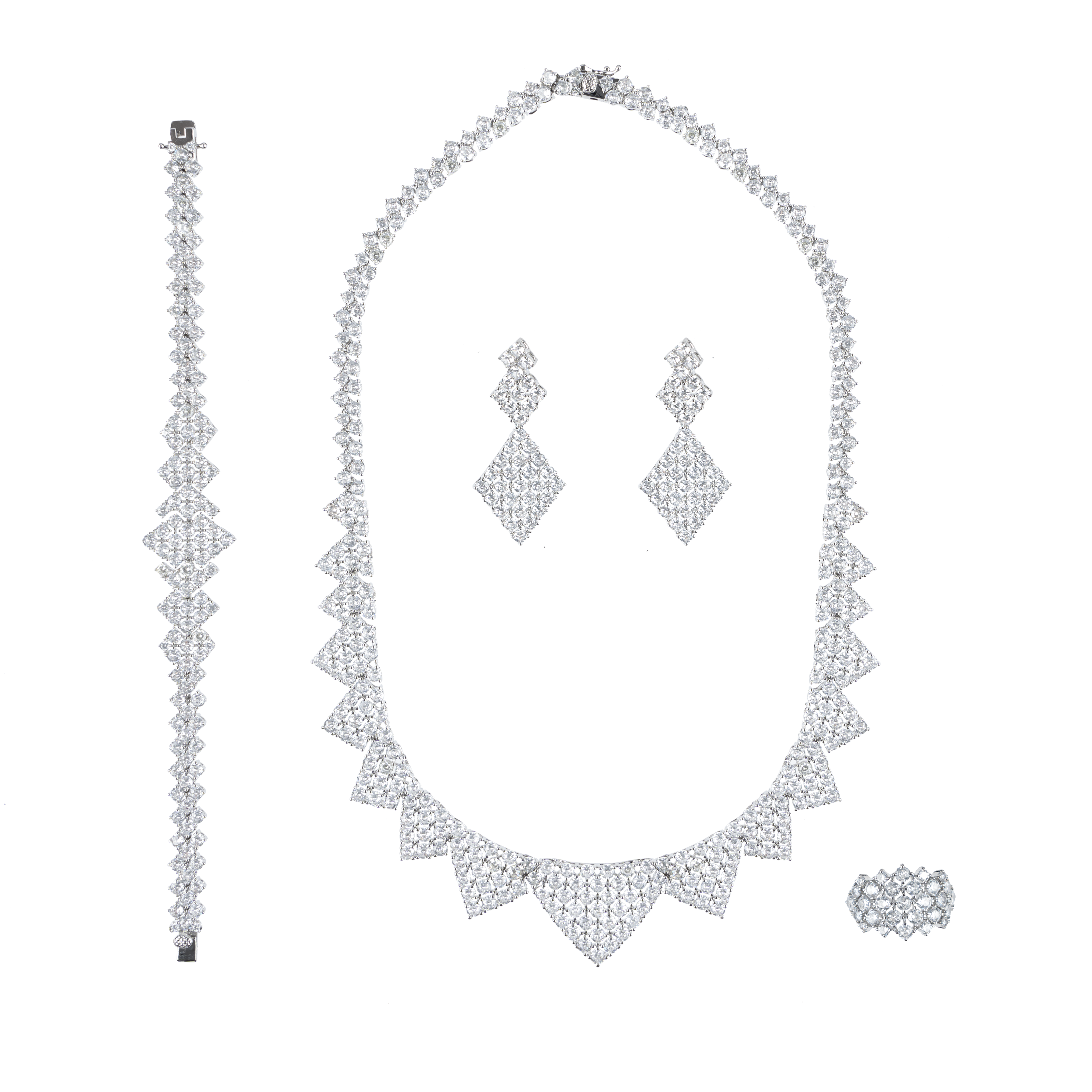 Bronzallure Sparkling Stone Necklace White One Size