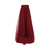 Tuba Ergin Women's Gaia Burgundy Long Skirt