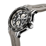 Cerruti 1881 Velletri Gents Brushed Smoked Transparent Dial Grey Silicon Strap Watch