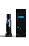 M.INT Time to Target Eau de Parfum 75ml bottle with black packaging and blue wave accents, featuring a bold and focused fragrance design, Available for Online Purchase.