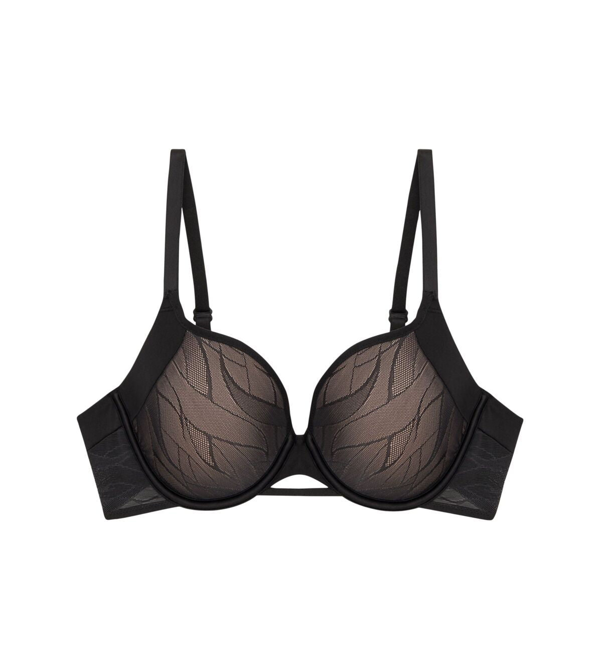 Triumph Airy Sensation black padded bra product-only view, with breathable mesh wings. Shop the latest Online.
