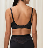Triumph Airy Sensation black padded bra third model back view, showing breathable mesh wings and adjustable straps. Shop the latest Online.
