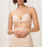 Triumph Airy Sensation nude beige padded bra model front view, with seamless cups. Order Online Today