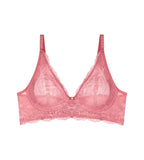 Triumph Amourette Charm non-wired bra in pink product-only view, showcasing the floral lace cups and comfortable wire-free design. Available for Online Purchase