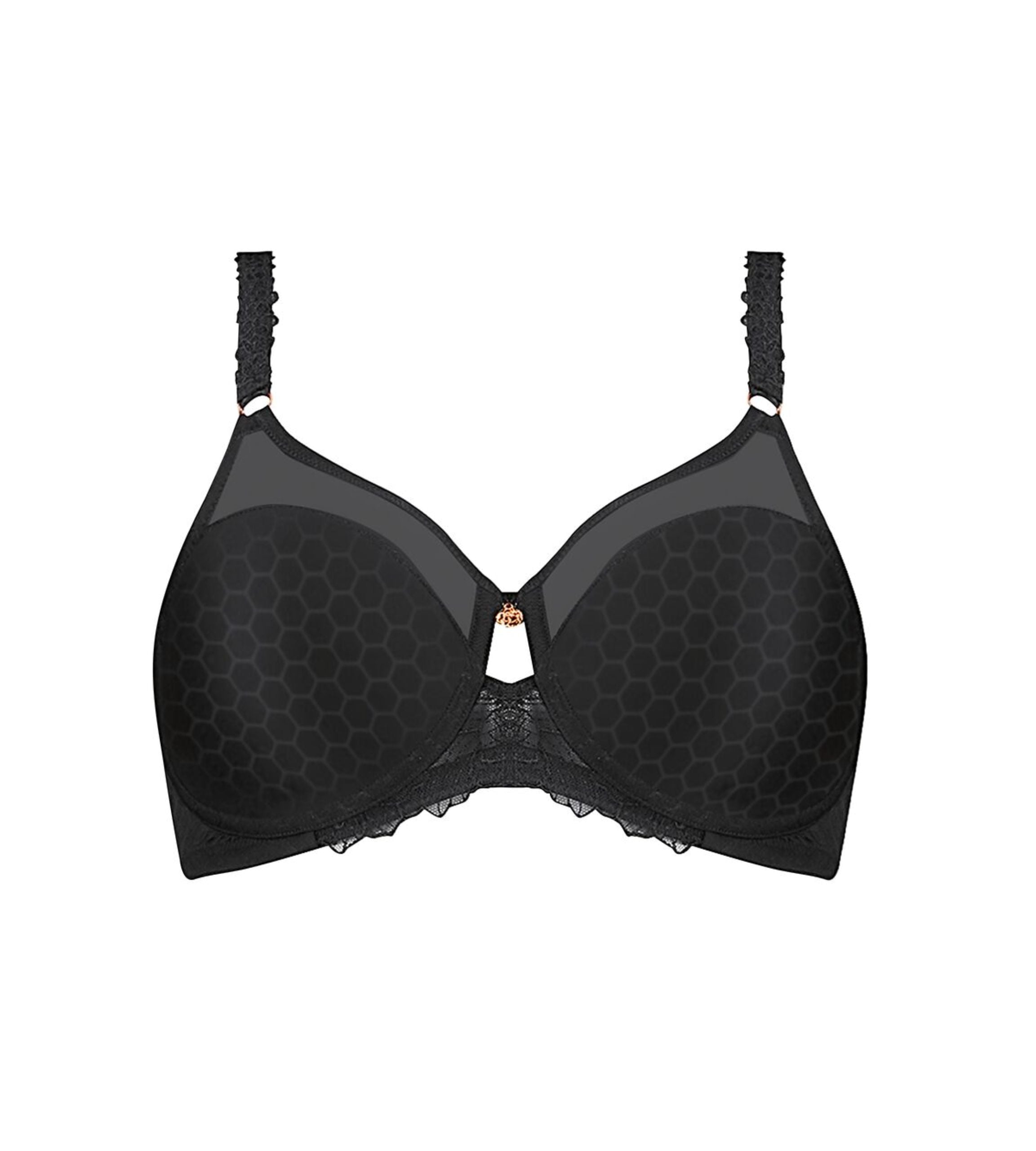Triumph Azalea Florale Minimizer Bra with textured cups and supportive fit, front view – Order Online at Blue Salon Qatar