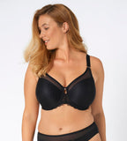 Triumph Azalea Florale Minimizer Bra with textured cups and supportive fit, model front view – Order Online at Blue Salon Qatar