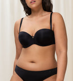 Triumph Body Make-Up Essentials Black multi-strap bra model front view, highlighting the smooth cups and detachable strap system. Shop the latest Online
